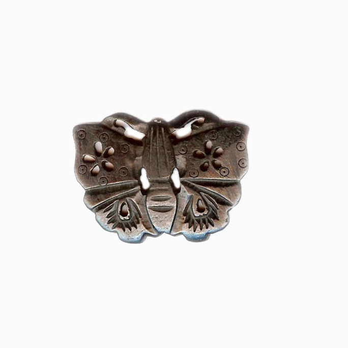 BONE BUTTERFLY 32X45MM  BLACK (12PCS)